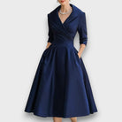 Refined Wrap-Neck Midi Dress for Women | Elara 2