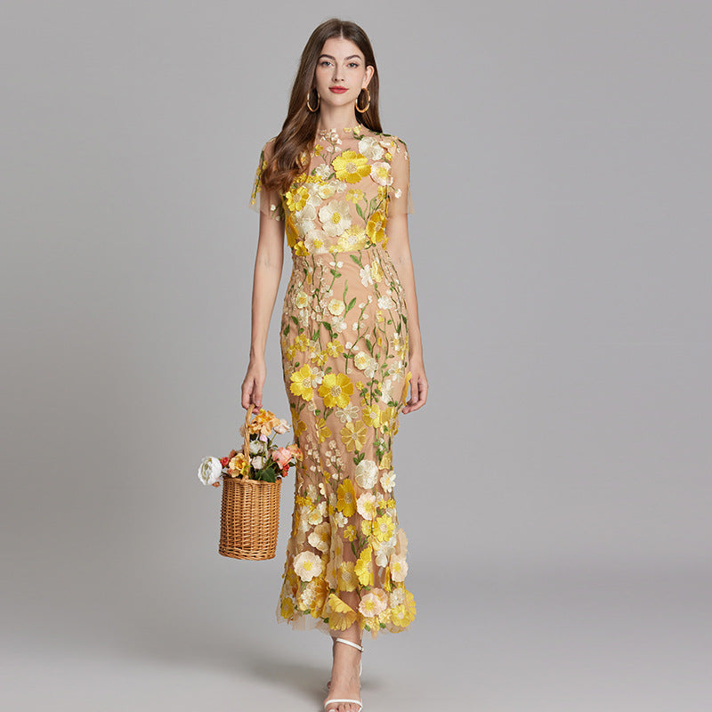 Women's Solara Floral Finesse Dress – Effortlessly Elegant