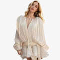 Women's Elegant dress with pretty ruffles and lantern sleeves