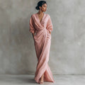 Lola | V-Neck Waist Draped Long Sleeve Dress