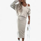 Lea | Sweater og kjole sæt – Behageligt og sexet - Beige - women's fashion - {{ product_tags }