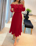 Women's Shoulder Maxi Dress - Effortless Elegance in a Flowy