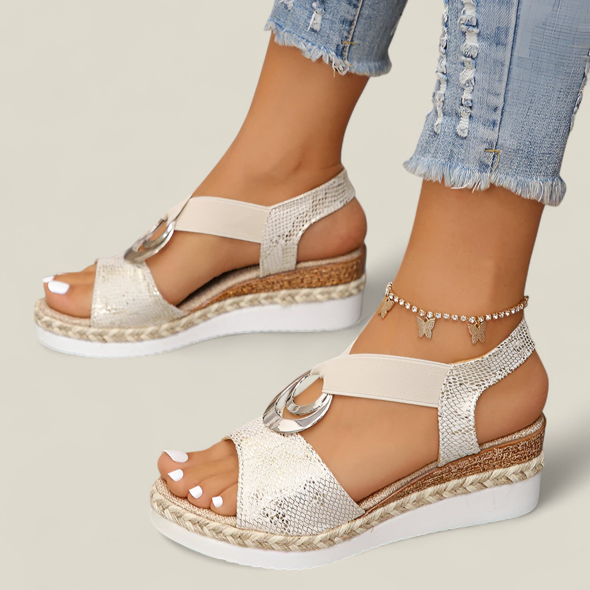 Athisa | Sandales compensées – Vintage et légères