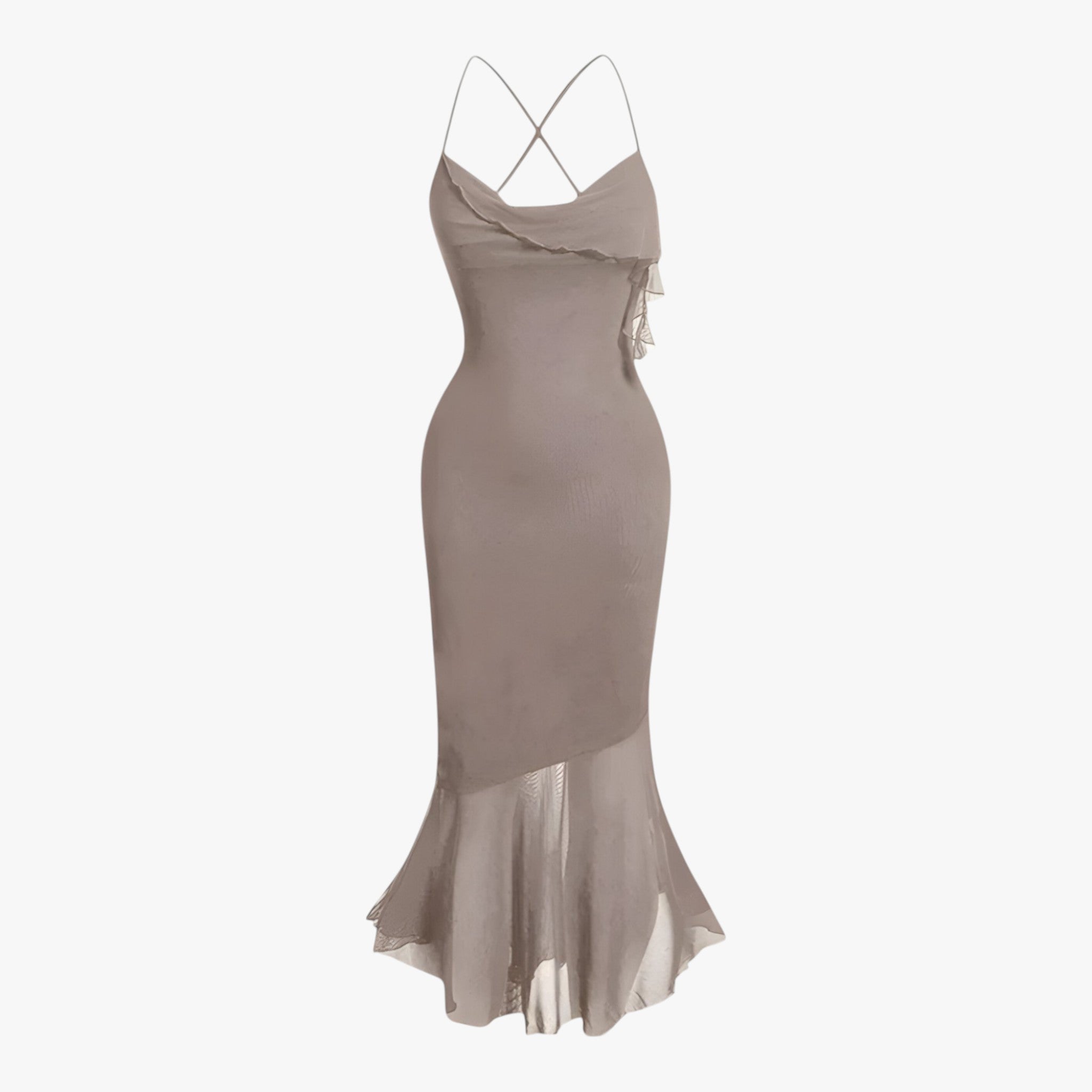 Women's Draped midi dress – Timeless elegance, alluring silhouette