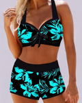 Women's High-Waisted Floral Print Swimsuit