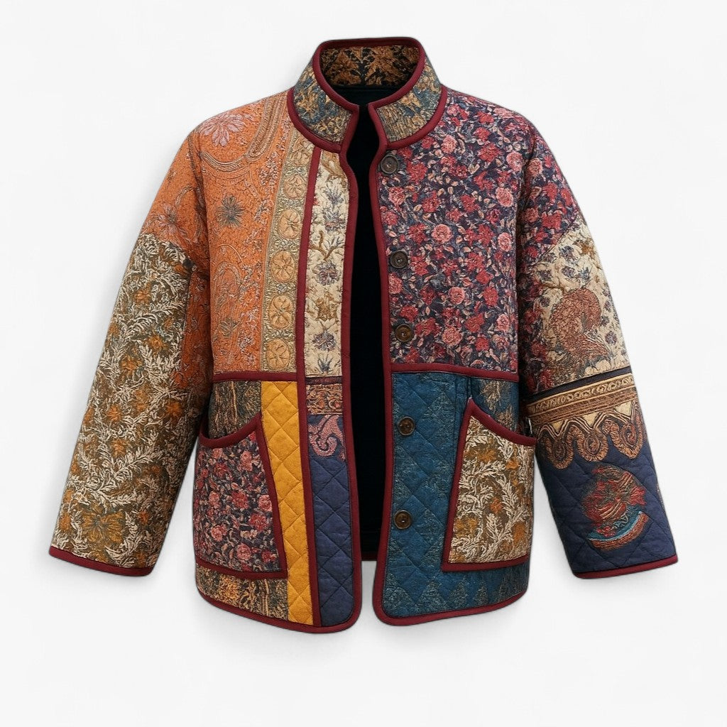 Women's Floral-Print Winter Jacket – Cozy Warmth with Chic Style