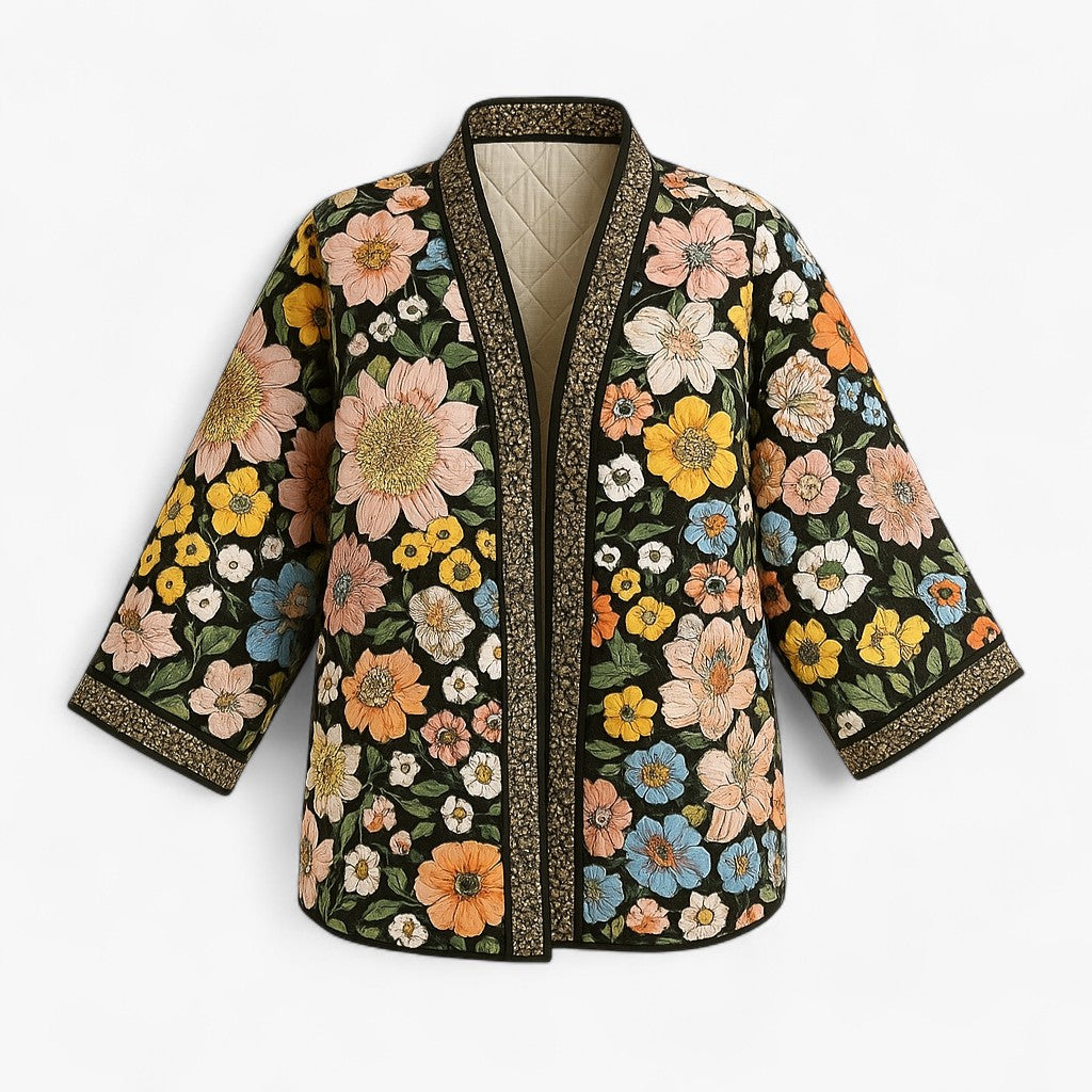 Women's Floral-Print Winter Jacket – Cozy Warmth with Chic Style