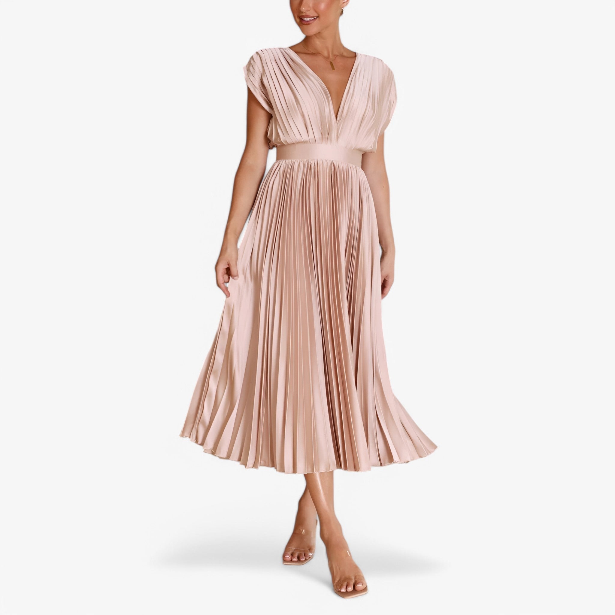 Elegant Maxi Pleated Dress - Effortlessly Comfortable and Stylish