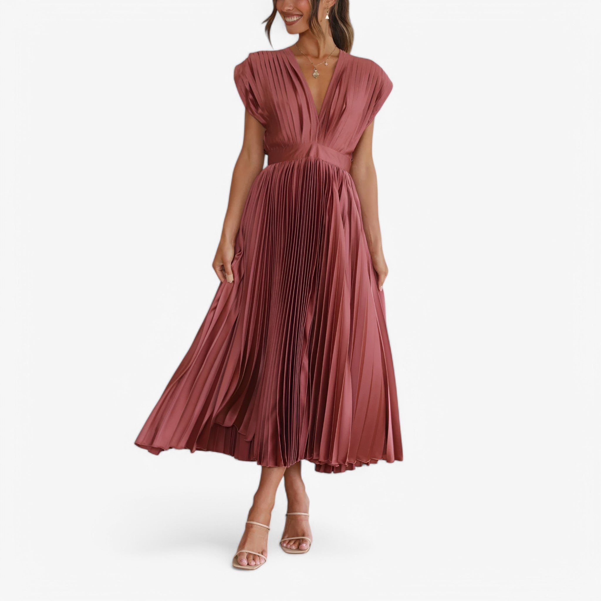 Elegant Maxi Pleated Dress - Effortlessly Comfortable and Stylish