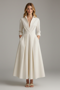 Women's Delilah Women’s Button-Front Collared Midi Dress – Timeless