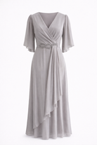 Women’s Long V-Neck Dress – Elegant Occasion Wear