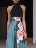 Women's Elegant Maxi Dress with Floral Pattern