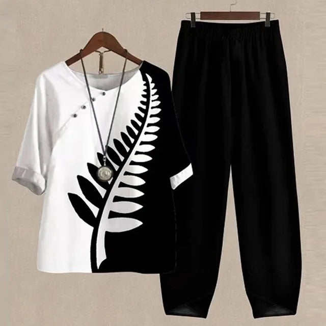 Women's Summer 2-Piece Set - Relaxed Fit, Breezy & Comfortable