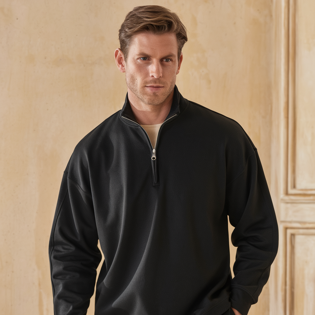 Roger | Sweat-shirt semi-zippé - Décontracté et élégant