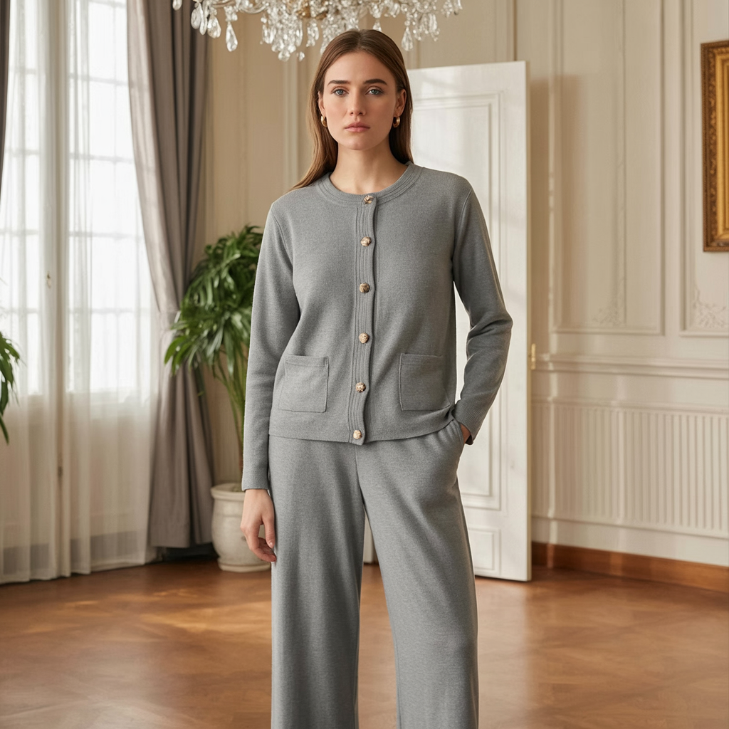 Elise | Ensemble deux pièces en tricot – Chic et confortable