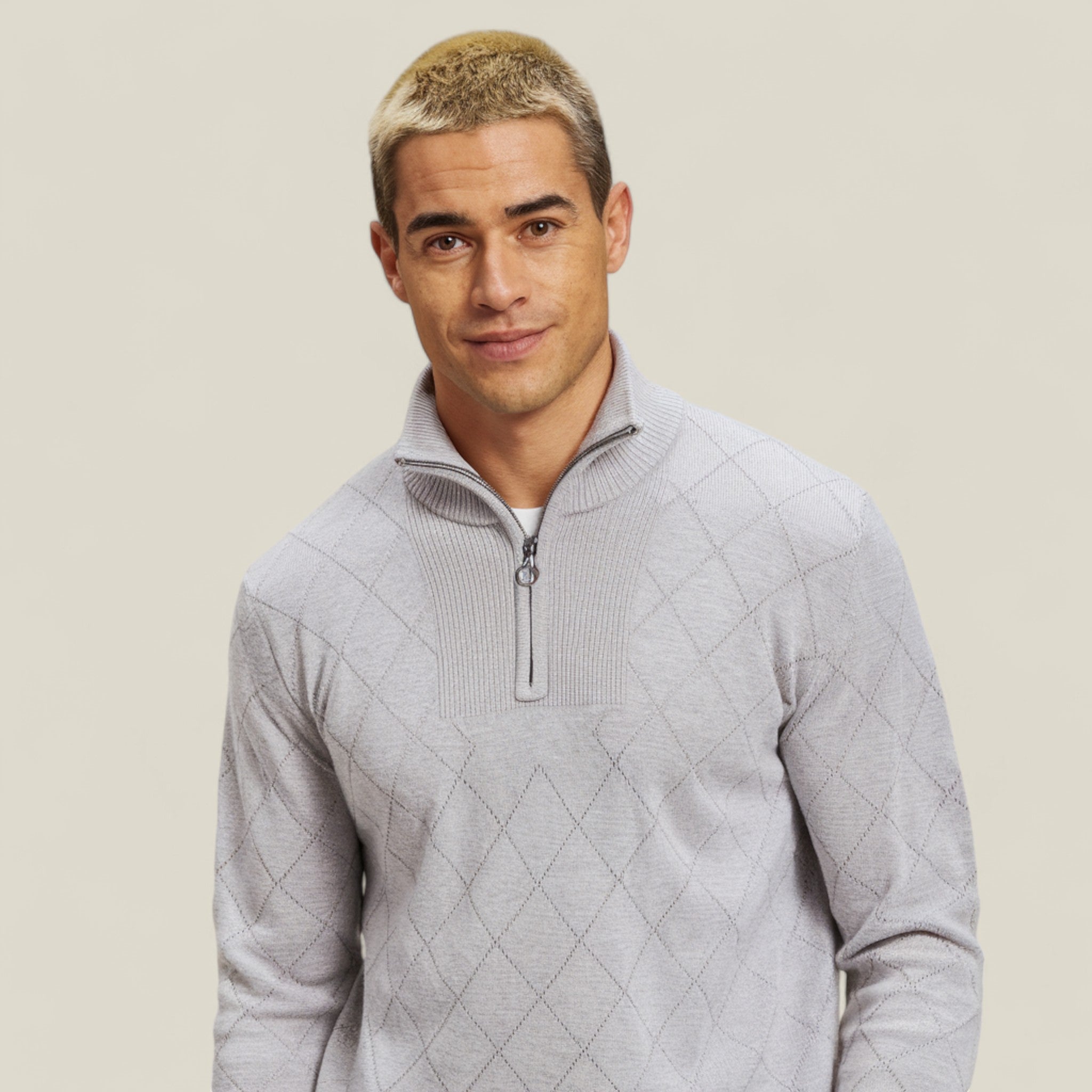 Cosmo | Pullover Henley pour hommes avec fermeture éclair - Idéal pour le printemps et l'automne