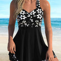 Women's Floral Tankini Set with Skirt – Chic, Flowy Floral Swimwear