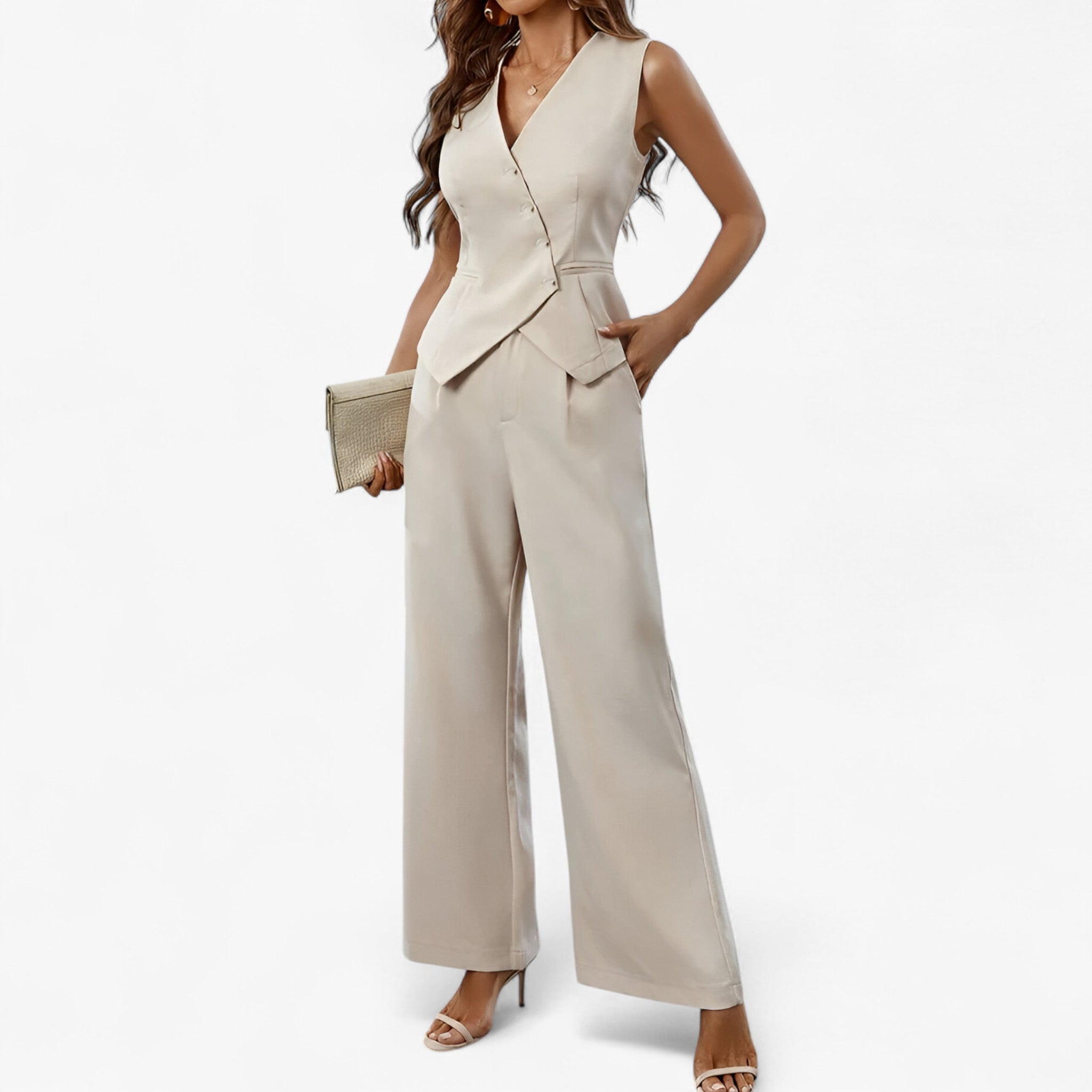 Anika – Ærmeløs jakkesæt til ubesværet elegance - - women's fashion - {{ product_tags }