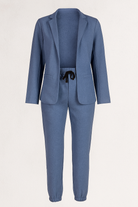 Amelie | Damen Blazer-Set med joggingbukser - Blå - Amelie | Damen Blazer-Set med joggingbukser- €25 - {{ product_tags }