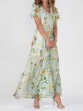 Peyton Women's Summer Floral V-Neck Maxi Dress - Breezy, Floral & Elegant