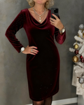 Women's Radiant Shimmer Finish Straight-Cut Dress