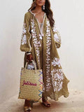 Women's Oversized Boho Printed Maxi Dress for a Comfortable and