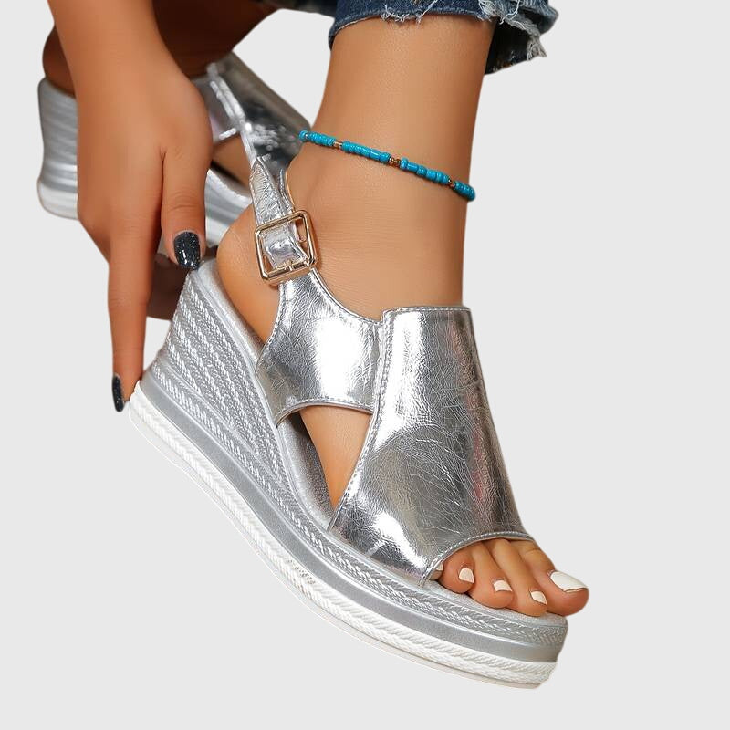 Megan Metallic Platform Sandals