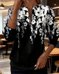 Women's Printed Half-Zip Collar Sweatshirt