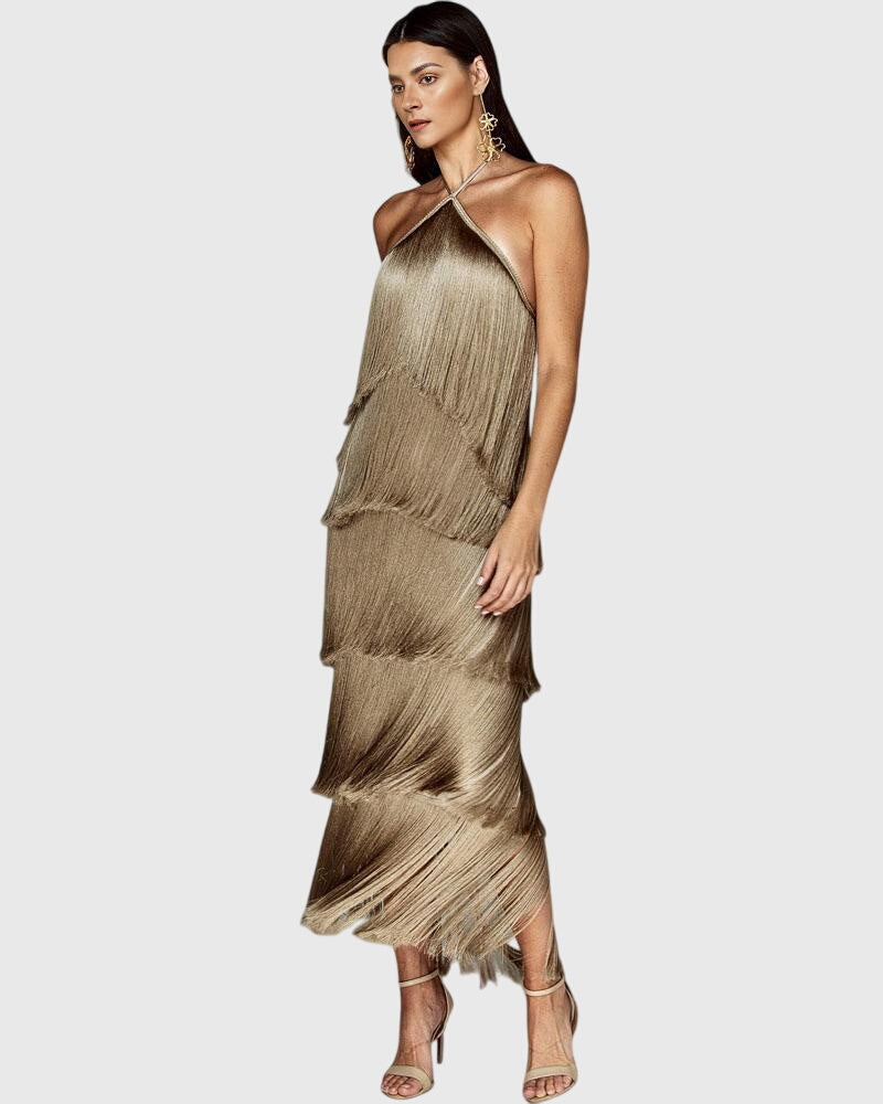 Women's Artiselle Tassel Dress - Elegant Fringe Detail