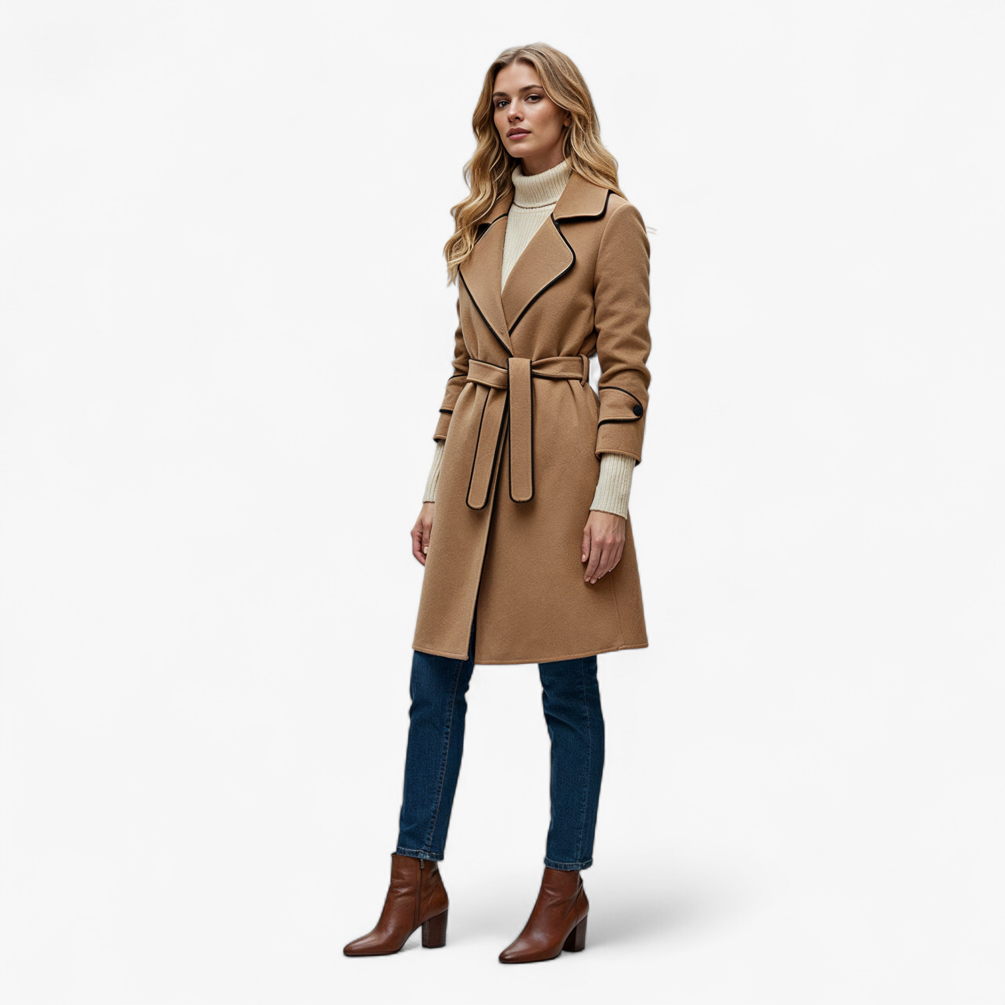 Lily Women's Belted Winter Coat — Timeless Elegance, Cozy Warmth