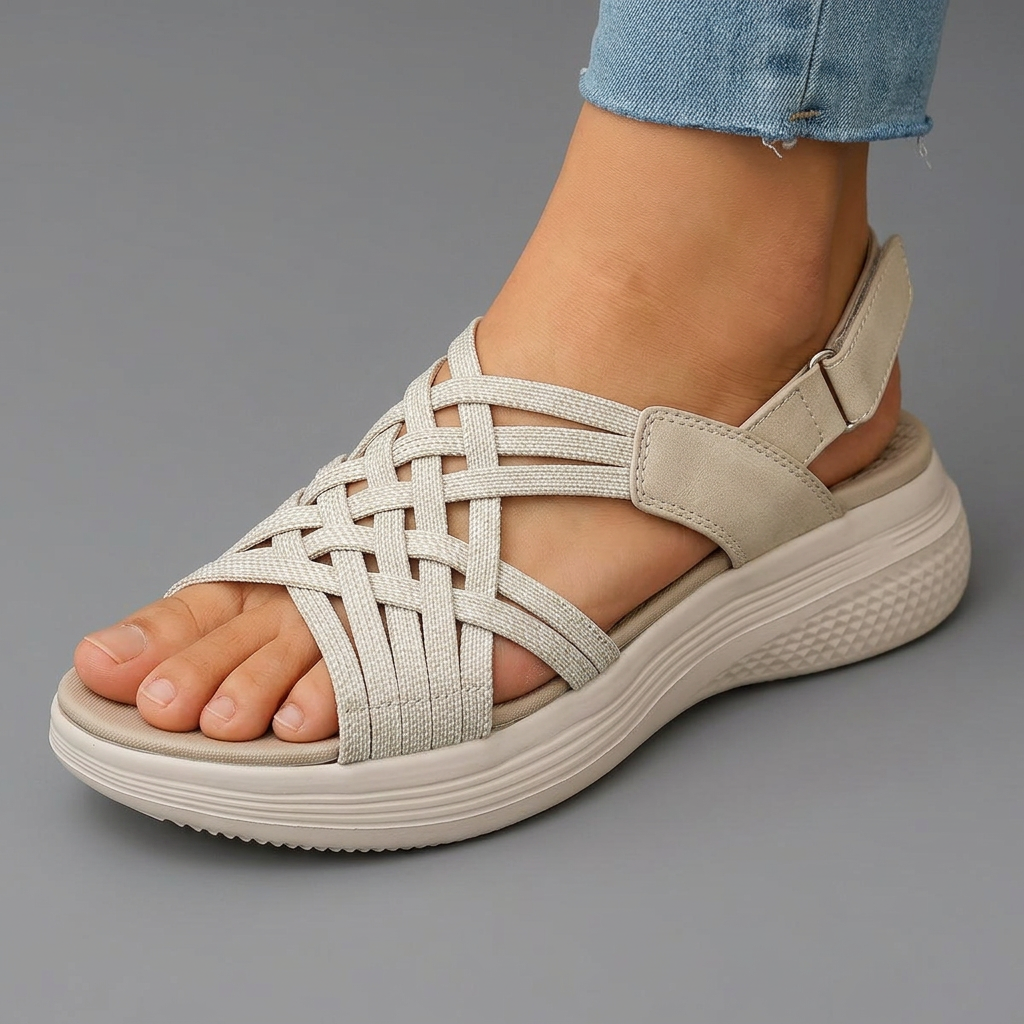 Women's Woven Strap Open-Toe Slingback Sandals