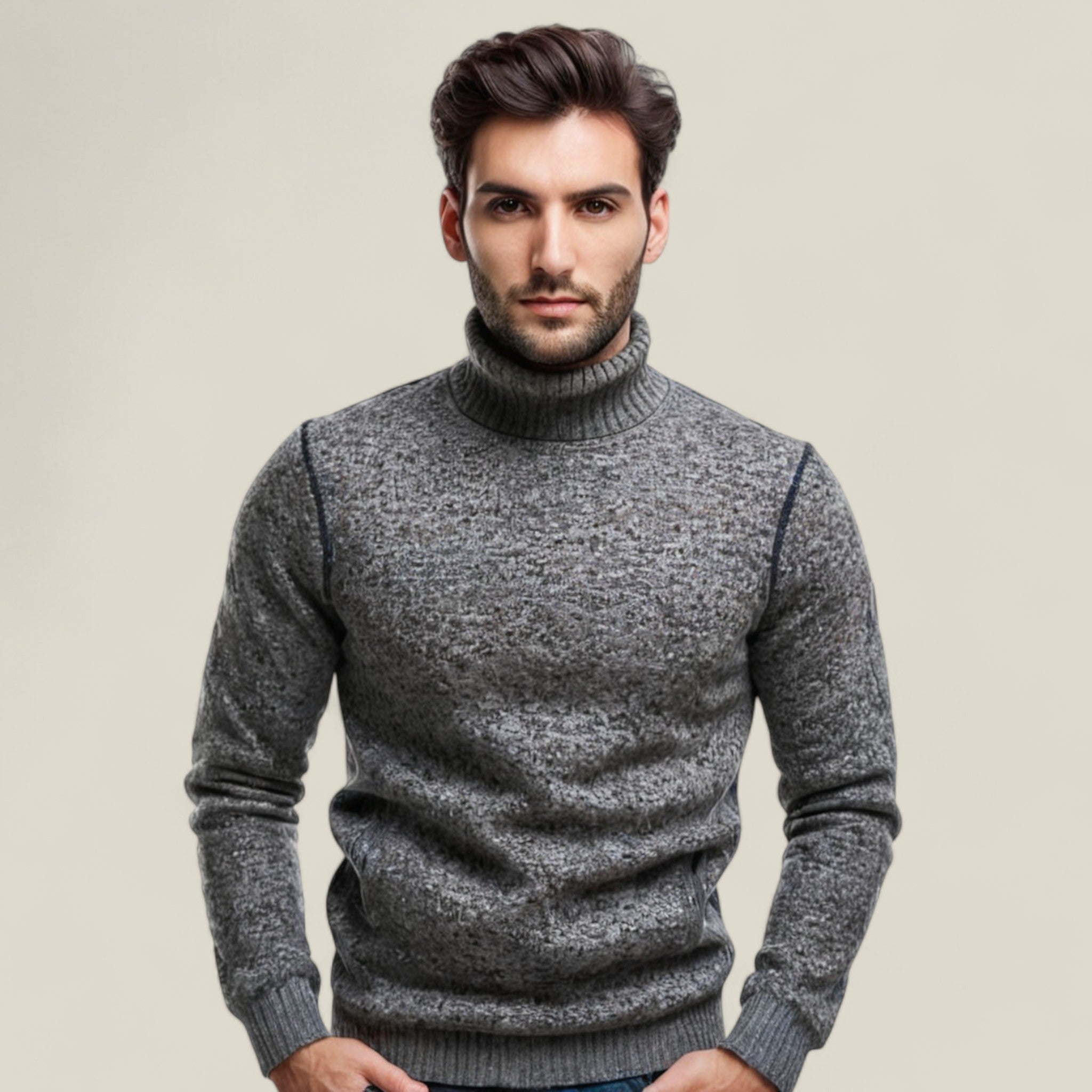 Adam | Pull Fleece à Col Roulé pour Hommes