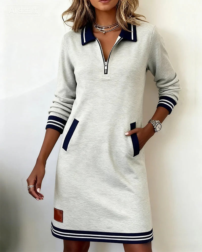 Sophie: Effortless Chic Long-Sleeve Cotton Dress