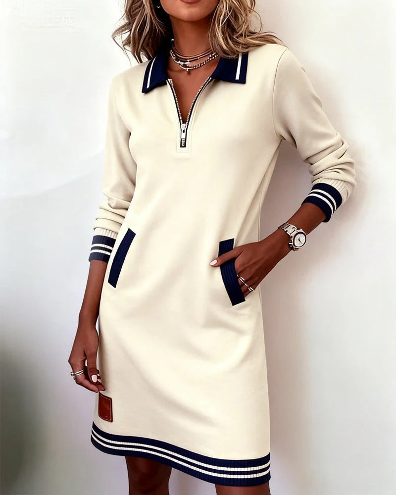 Sophie: Effortless Chic Long-Sleeve Cotton Dress