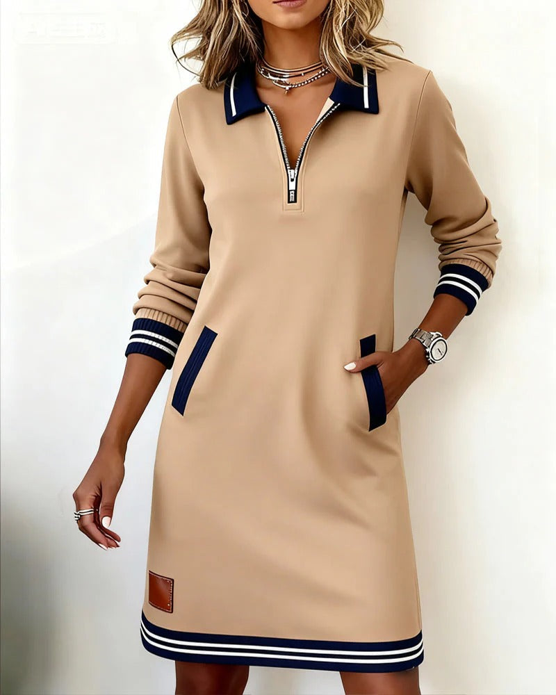 Sophie: Effortless Chic Long-Sleeve Cotton Dress