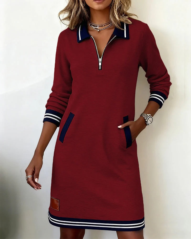 Sophie: Effortless Chic Long-Sleeve Cotton Dress