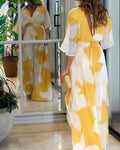 Women's Floral Harmony Dress: Festive Holiday Attire