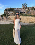 Women's Women’s Asymmetrical Layered Maxi Dress - Flowy, Draped