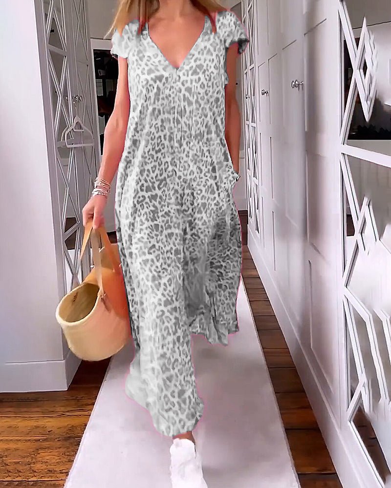 Women's Glaiza V-Neck Maxi Dress - Elegant, Flattering Floor-Length