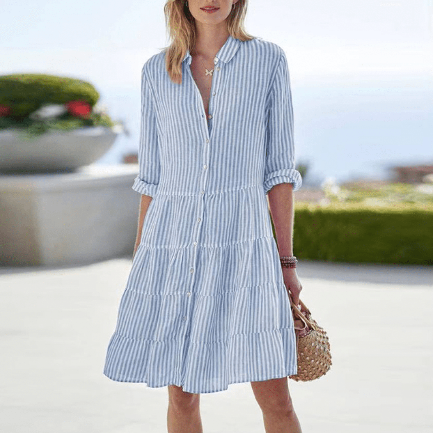 Women's Capucine Breezy Striped Dress - Effortless, Airy Summer Style