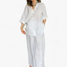 Cotta | Damernes Fritids Sæt i Bomulds-Linned - Ultimativ Komfort & Stil - Hvid - women's fashion - {{ product_tags }