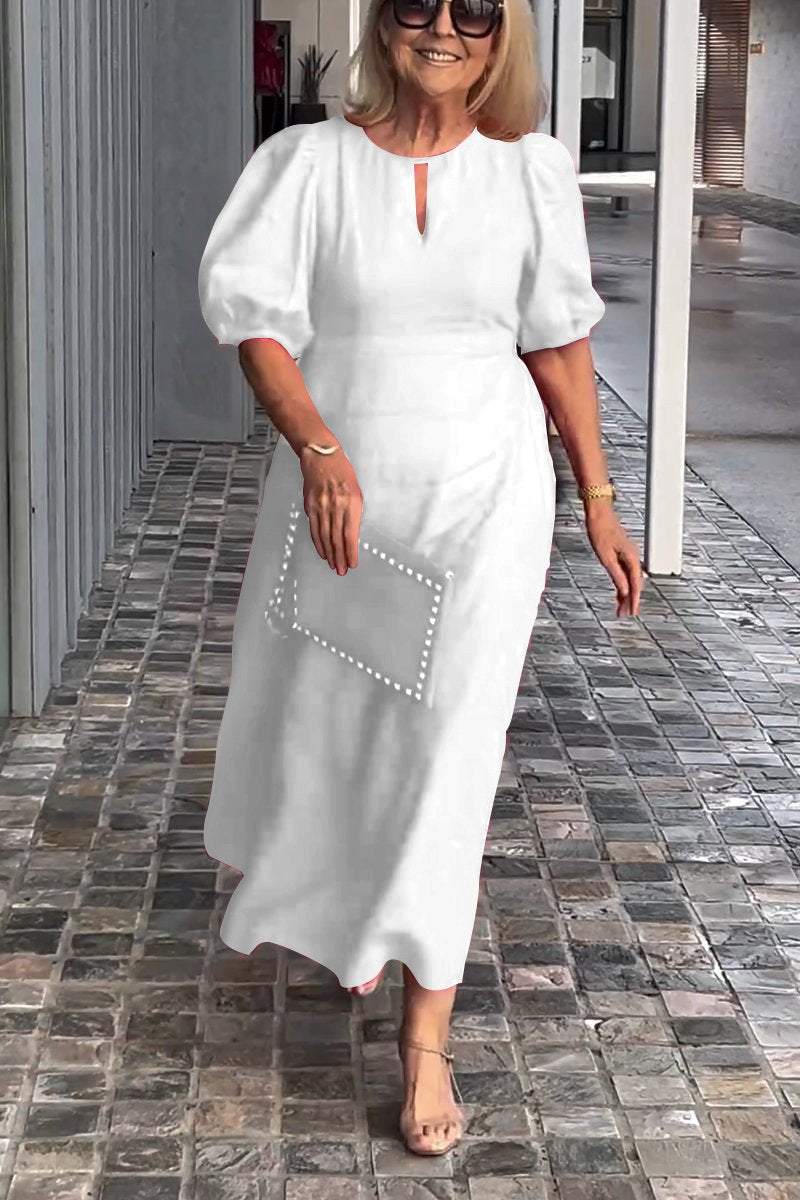 Amelie™ Timeless Puff-Sleeve Dress - Effortless Elegance for Any Occasion