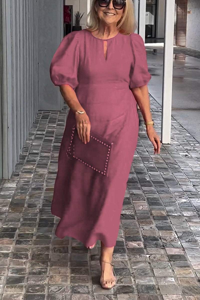 Amelie™ Timeless Puff-Sleeve Dress - Effortless Elegance for Any Occasion